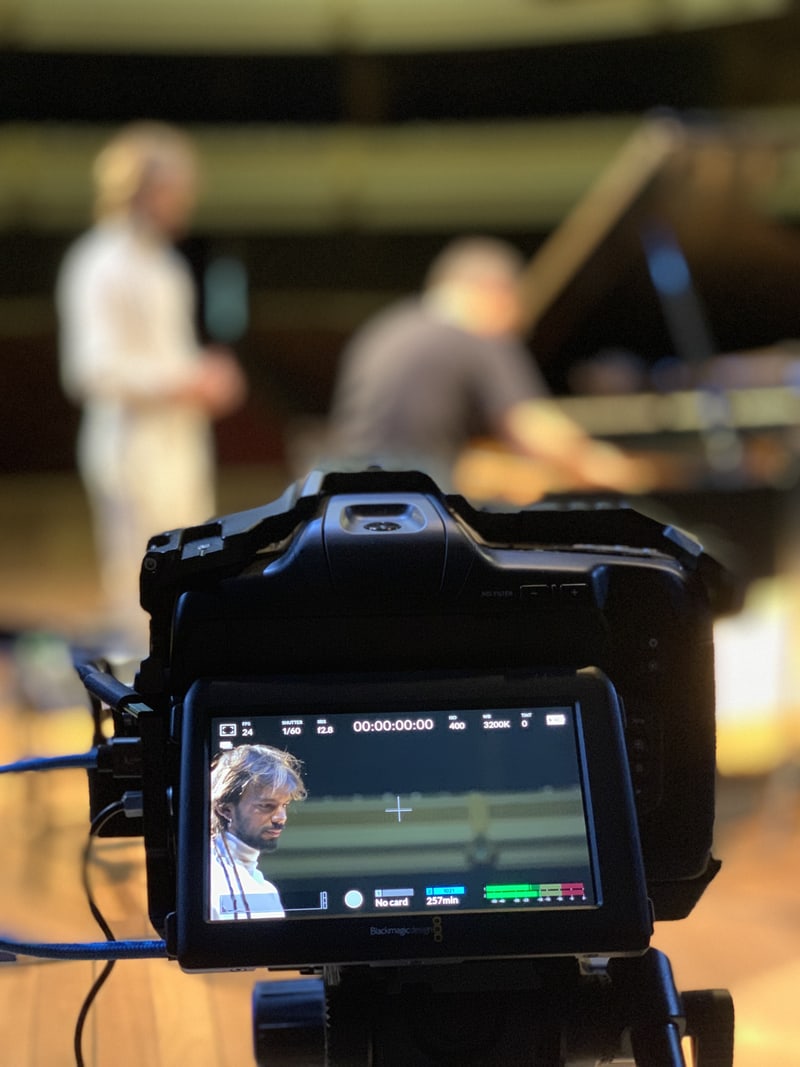 Behind the scenes of a recording session