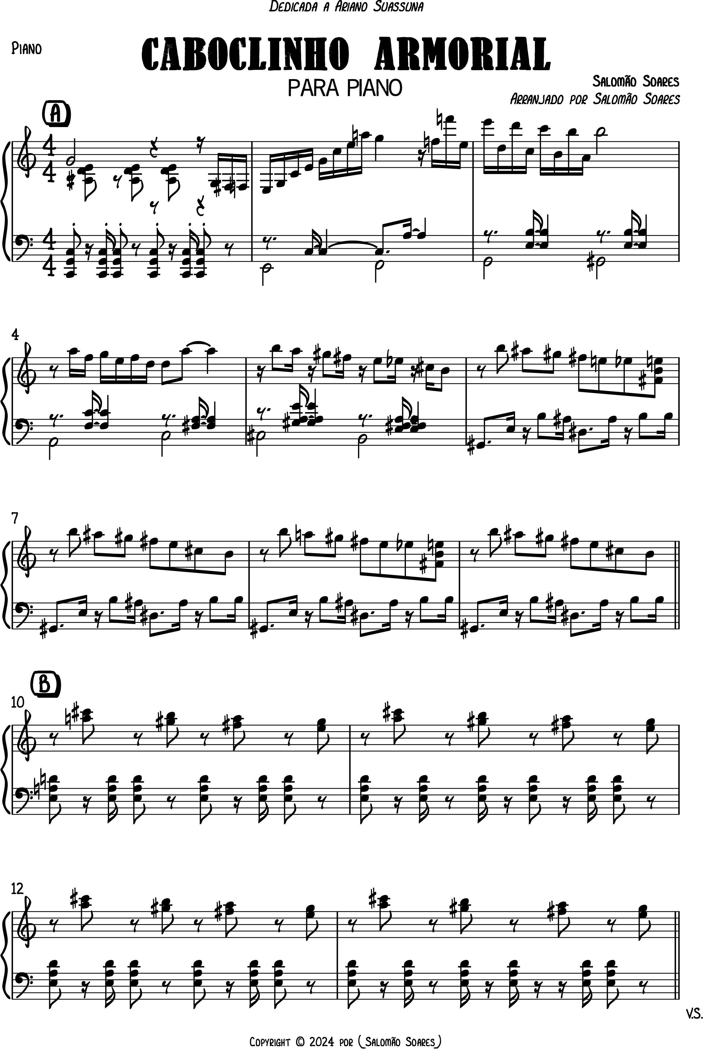 Pré-visualização da partitura de Caboclinho Armorial