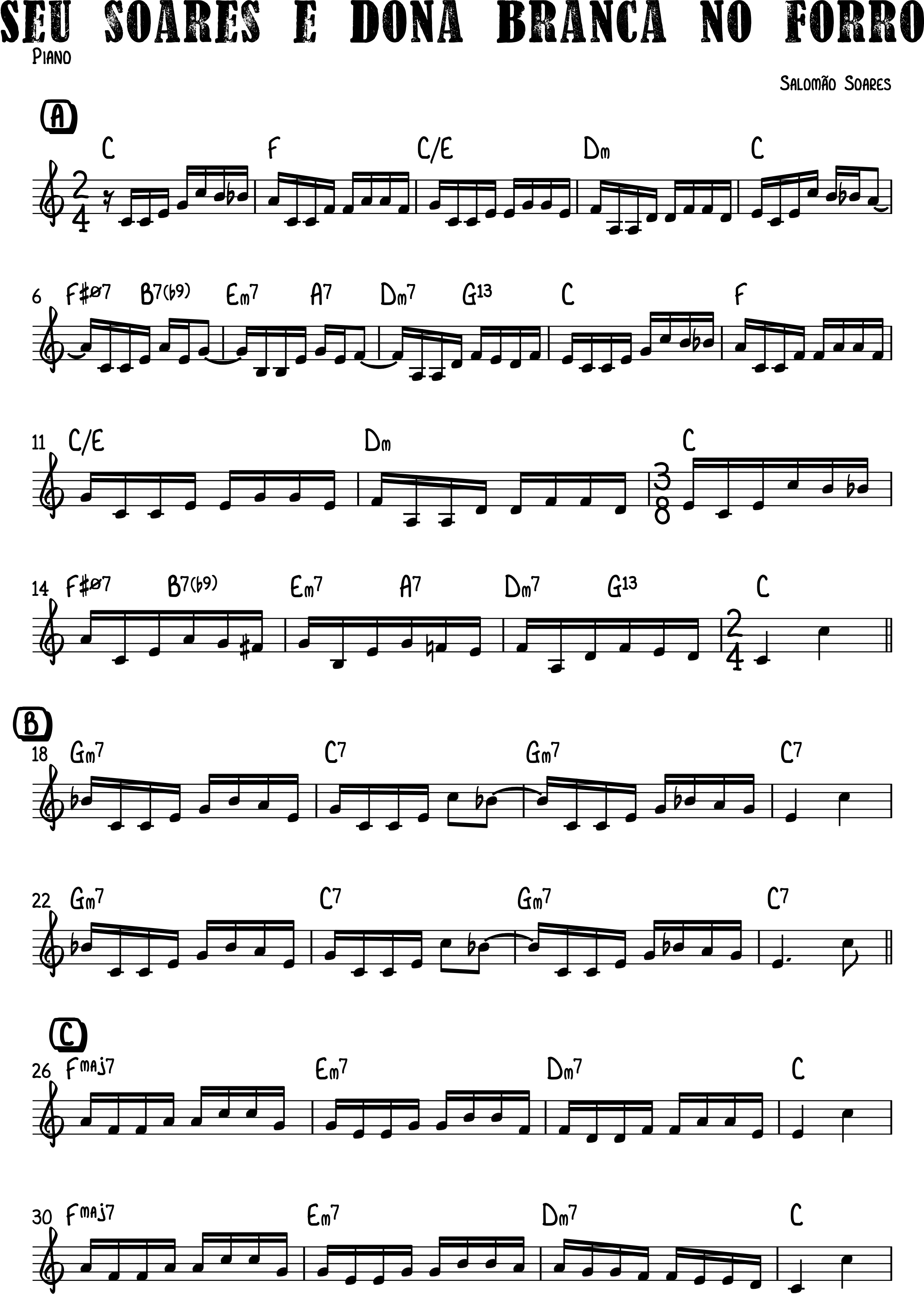 Pré-visualização da partitura de Seu Soares e Dona Branca no Forró